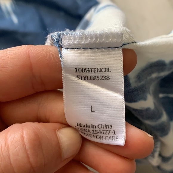 Joh Denim Tye Dye Dress tunic size Large pockets roll up sleeves lightweight - Picture 10 of 13